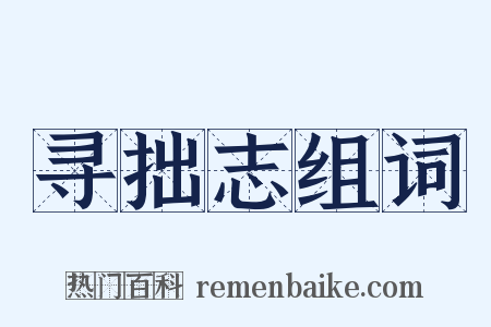 寻拙志组词是什么意思的图片